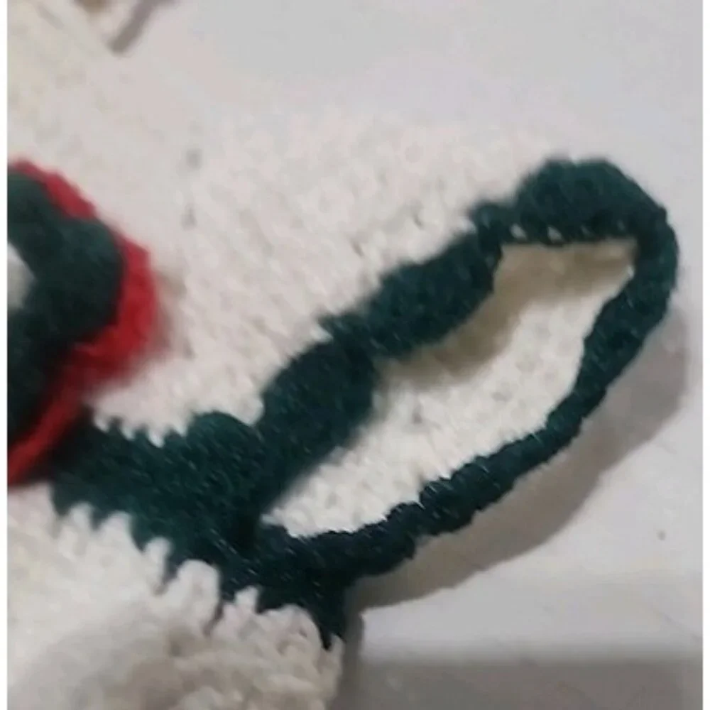 Handmade‎ Crocheted Christmas Dress for 18 In American Girl Type Doll Red Green